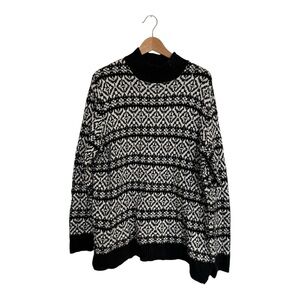 Joe fresh Black and White Patterned Sweater size 1x